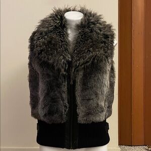 Guess Gray Faux Fur Vest